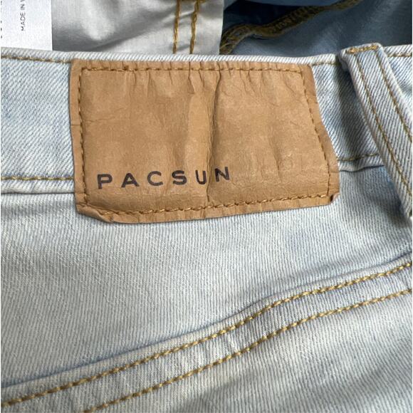 PacSun Men’s Stretch Light Indigo Stacked Skinny Jeans Size 31X32 - Picture 9 of 11